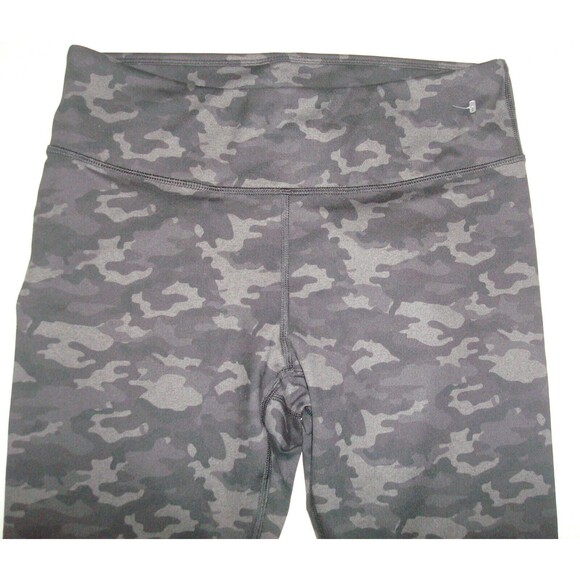 New Fabletics Womens Leggings Gray Camo XS High Waist PowerHold Yoga Run Charcoa - Picture 2 of 4
